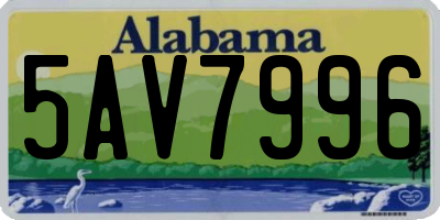 AL license plate 5AV7996