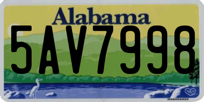 AL license plate 5AV7998