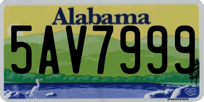 AL license plate 5AV7999