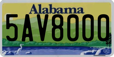 AL license plate 5AV8000