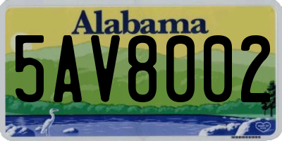AL license plate 5AV8002