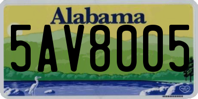 AL license plate 5AV8005