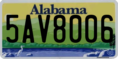 AL license plate 5AV8006