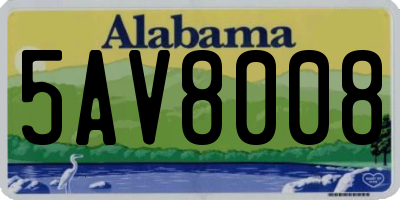 AL license plate 5AV8008