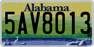 AL license plate 5AV8013