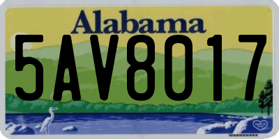 AL license plate 5AV8017
