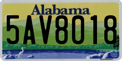 AL license plate 5AV8018