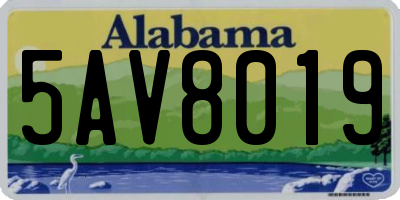 AL license plate 5AV8019