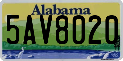 AL license plate 5AV8020