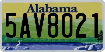 AL license plate 5AV8021