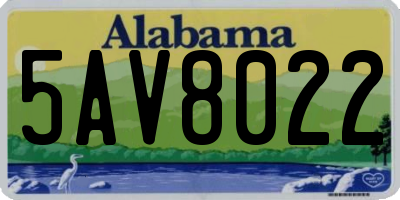 AL license plate 5AV8022