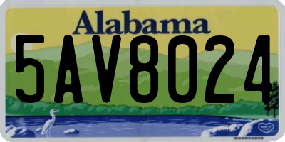 AL license plate 5AV8024