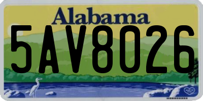 AL license plate 5AV8026