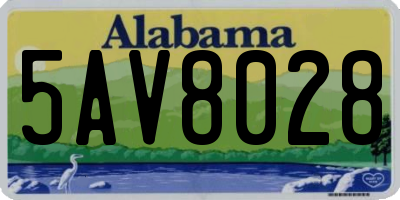 AL license plate 5AV8028