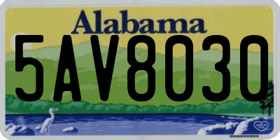 AL license plate 5AV8030