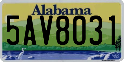 AL license plate 5AV8031