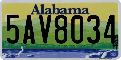 AL license plate 5AV8034