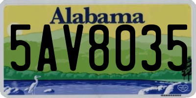 AL license plate 5AV8035