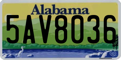 AL license plate 5AV8036