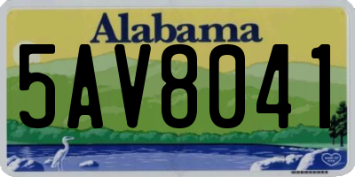 AL license plate 5AV8041