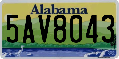 AL license plate 5AV8043