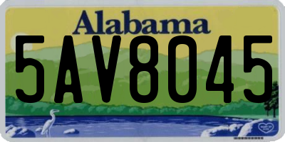 AL license plate 5AV8045