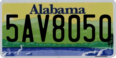 AL license plate 5AV8050