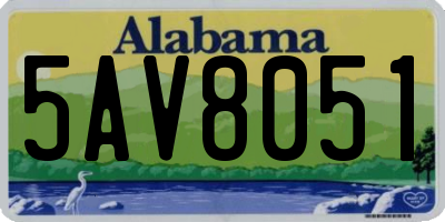 AL license plate 5AV8051