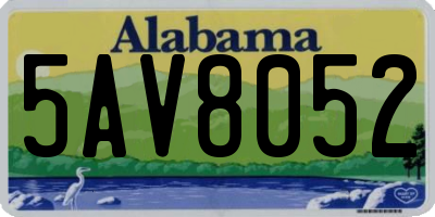 AL license plate 5AV8052