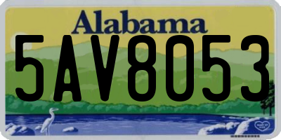 AL license plate 5AV8053