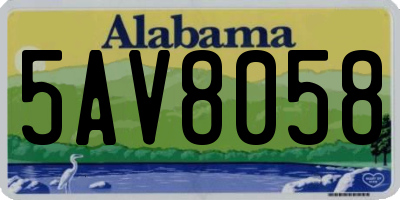 AL license plate 5AV8058