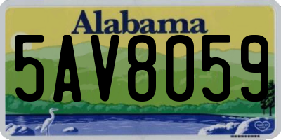 AL license plate 5AV8059