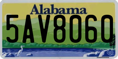 AL license plate 5AV8060
