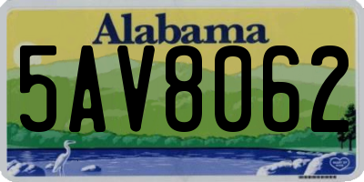 AL license plate 5AV8062
