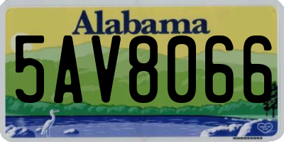 AL license plate 5AV8066