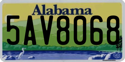 AL license plate 5AV8068