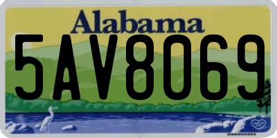 AL license plate 5AV8069