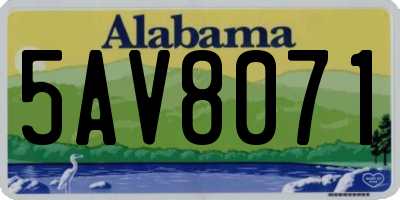 AL license plate 5AV8071
