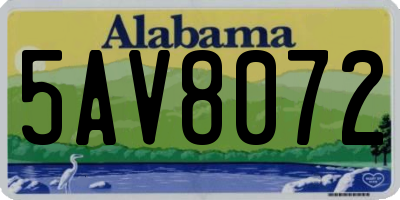 AL license plate 5AV8072