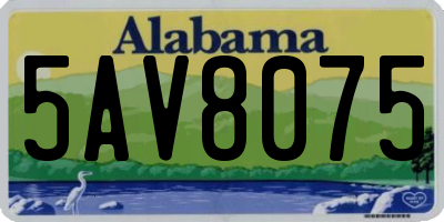AL license plate 5AV8075