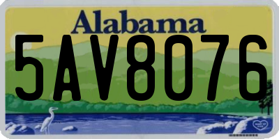 AL license plate 5AV8076