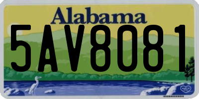 AL license plate 5AV8081
