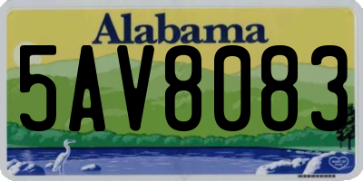 AL license plate 5AV8083