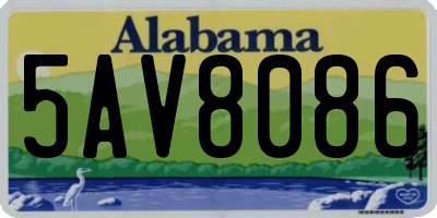 AL license plate 5AV8086