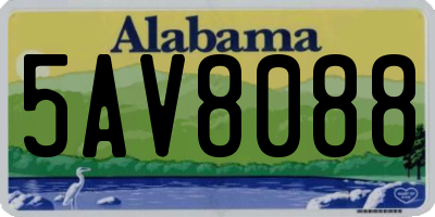 AL license plate 5AV8088
