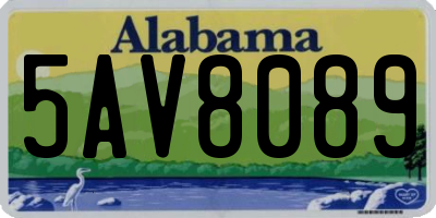 AL license plate 5AV8089