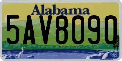 AL license plate 5AV8090