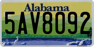 AL license plate 5AV8092