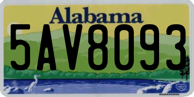 AL license plate 5AV8093