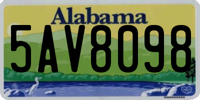 AL license plate 5AV8098